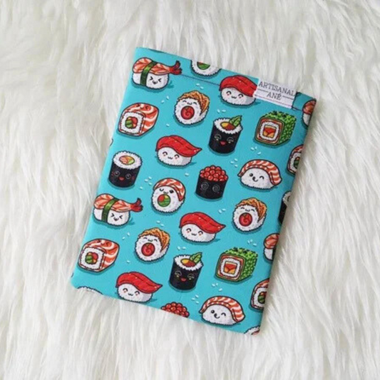 Cutie Sushi book sleeve - Made to Order