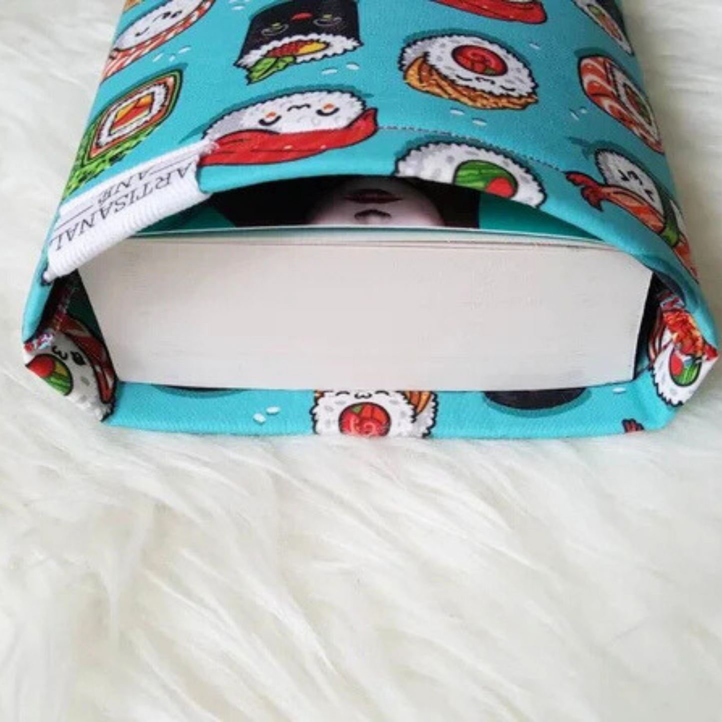 Cutie Sushi book sleeve - Made to Order