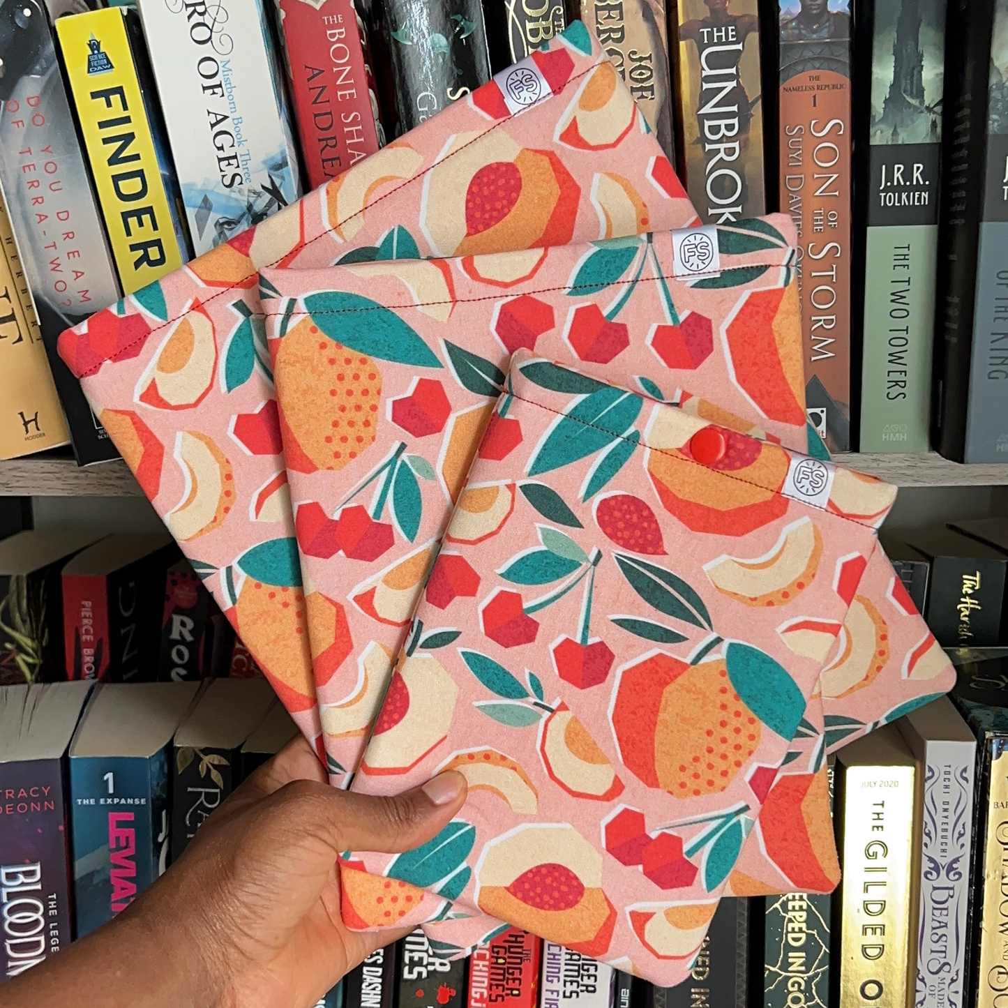 Peachy keen book sleeve - Made to Order